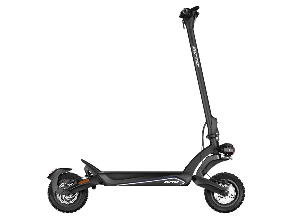 Hulajnoga elektryczna RUPTOR R3 V4 85km 800W Hamulce hydrauliczne 10 cali Czarny hulajnoga na białym tle widoczna z boku trzy tryby jazdy SPORT, RACE i ECO Tryb ECO (prędkość do 6 km/h) RACE (prędkość do 15 km/h) tryb SPORT (prędkość do 20 km/h)