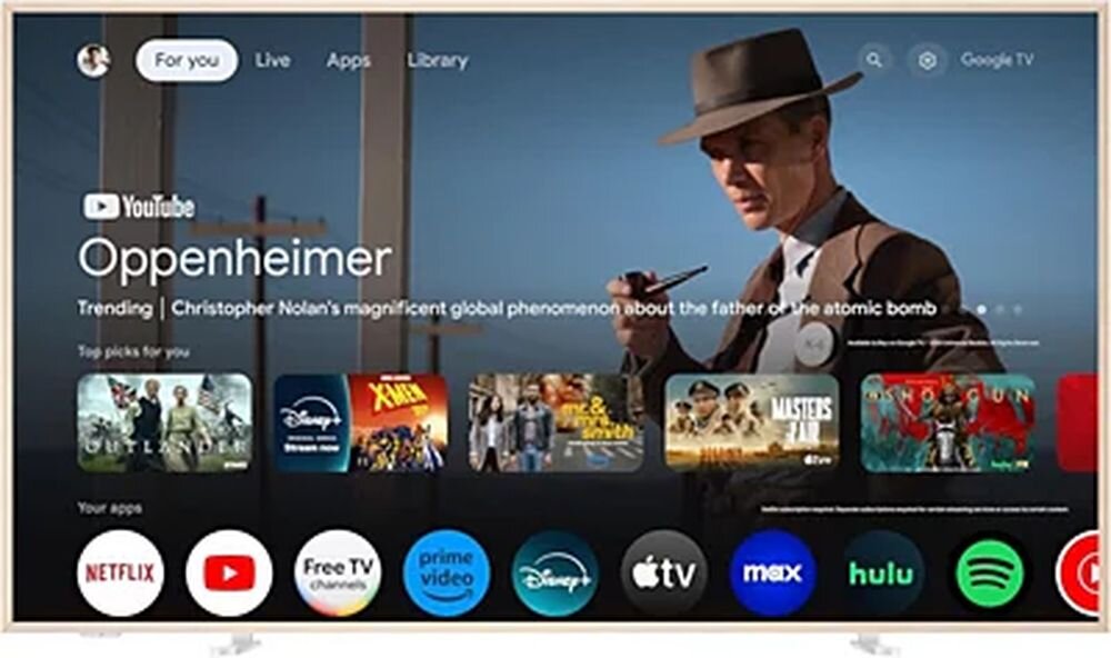 PHILIPS NeoPix 250 projektor Google TV streaming aplikacje Netflix Disney Plus, kadr z google TV