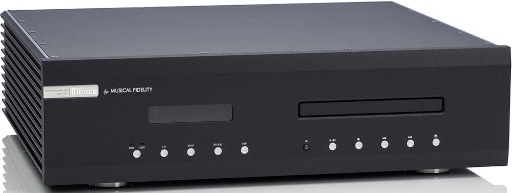 Odtwarzacz CD MUSICAL FIDELITY M6SCD odtwarzacz CD koncentrator cyfrowy system hi-fi, odtwarzacz po skosie na białym tle