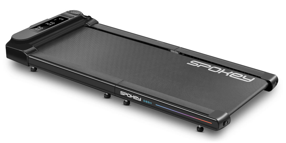 Bieżnia elektryczna SPOKEY Dash 932W 6 km/h, bezpieczeństwo, przyczepność, komfort, stabilność, bieżnia Spokey na białym tle