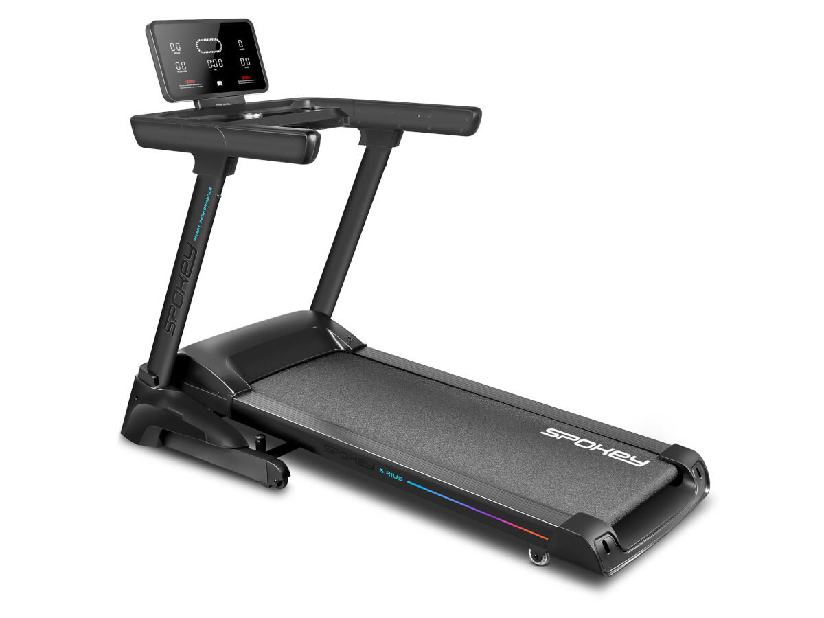 Bieżnia elektryczna SPOKEY Sirius 2610W 18km/h, dźwięk, komfort, rytm, trening, składana bieżnia Spokey z podświetleniem