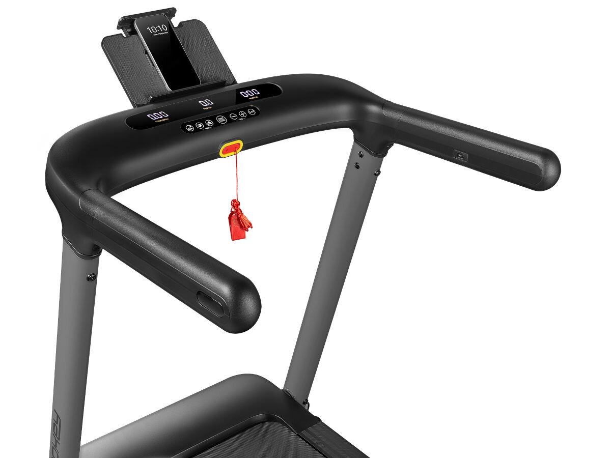 Bieżnia elektryczna SPOKEY Selena 1305W 14 km/h, muzyka, rozrywka, wygoda, motywacja, Panel sterujący bieżni Spokey LEAN z wyświetlaczem i uchwytem na telefon.