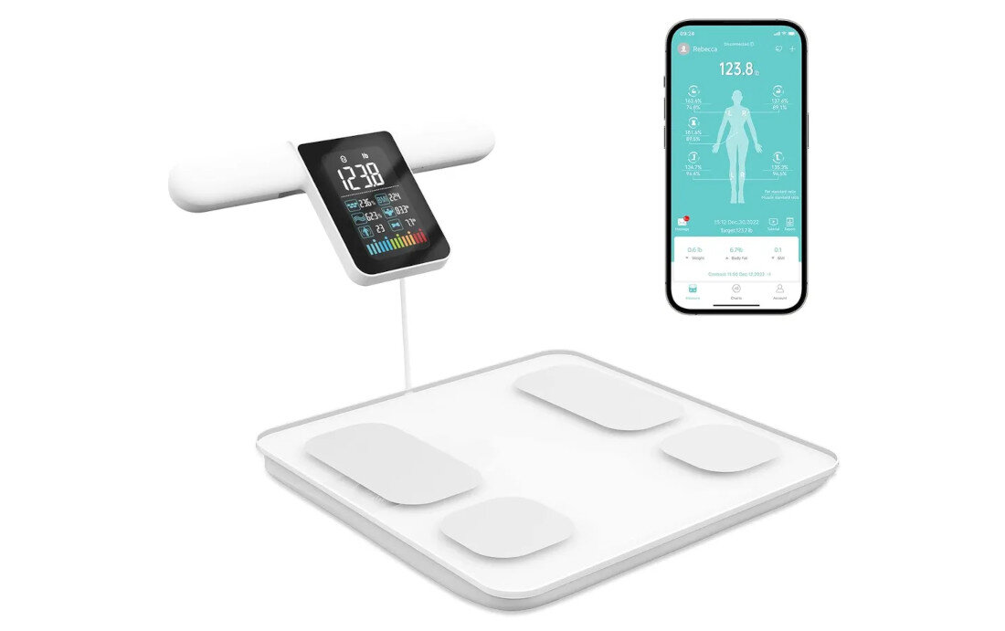 Waga łazienkowa EXTRALINK K-201 Biały Szeroki zakres pomiaru wybór jednostek dopasowanie temperatura wilgotność