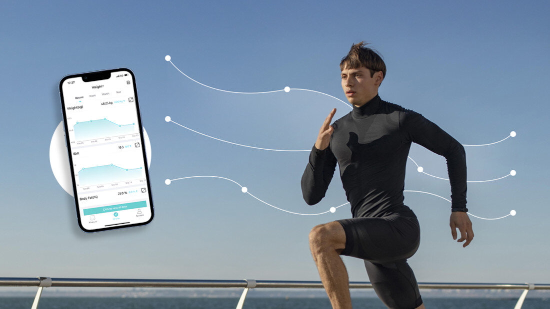 Waga łazienkowa EXTRALINK Smart Life K-205 dla każdego użytkownika Fitdays na systemach iOS oraz Android dostęp do raportów zdrowotnych historia wyniki postępy kontrola ułatwienie