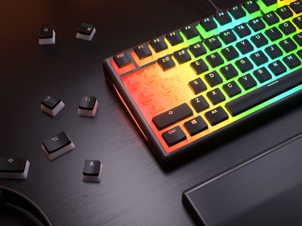 GLORIOUS GMBK 75 US Wymieniaj nakładki, odłączany przewód USB-C pokrętło multimedialne akcesoriów Gloriou trzpieniami typu MXs - wciągnięte klawisze