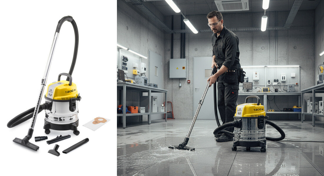 Odkurzacz ETA Fachmann 421190000 Wytrzymała konstrukcja Solidna obudowa ze stali nierdzewnej wysokiej jakości tworzywa sztucznego  cztery kółka, w tym obracane o 360° płynne manewrowanie Zasięg pracy do 8 metrów ergonomiczny uchwyt z regulacją zasysania powietrza