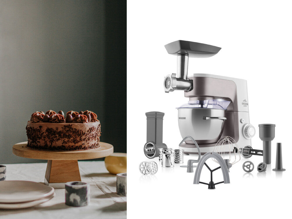 Robot kuchenny planetarny ETA Gratussino III Elements 302390310 1200W system ochrony silnika, zabezpieczenie ramienia przed uruchomieniem, antyposlizgowe nóżki, bogate wyposażenie