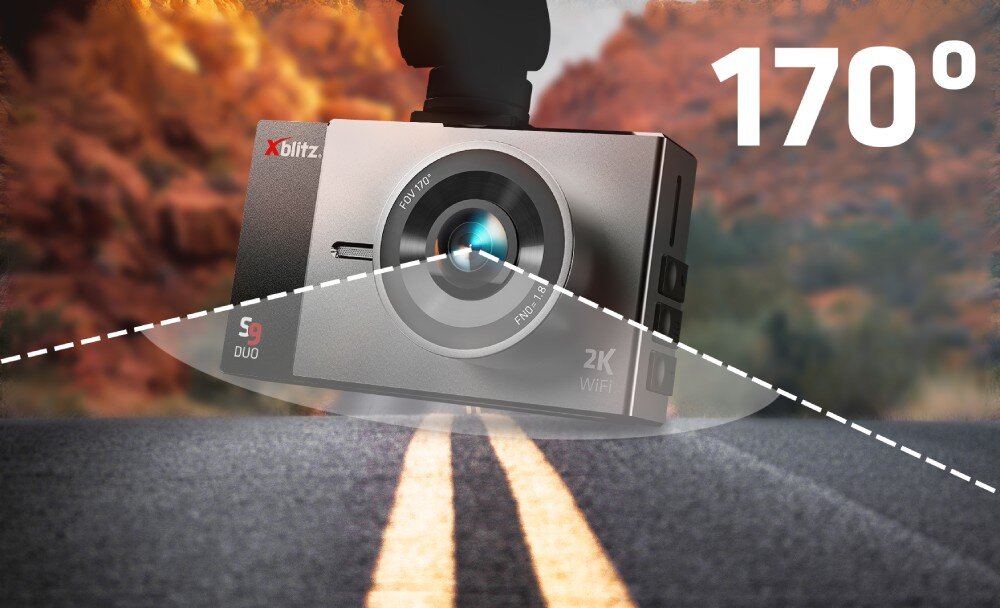 Wideorejestrator XBLITZ S9 Duo obiektyw kąt widzenia