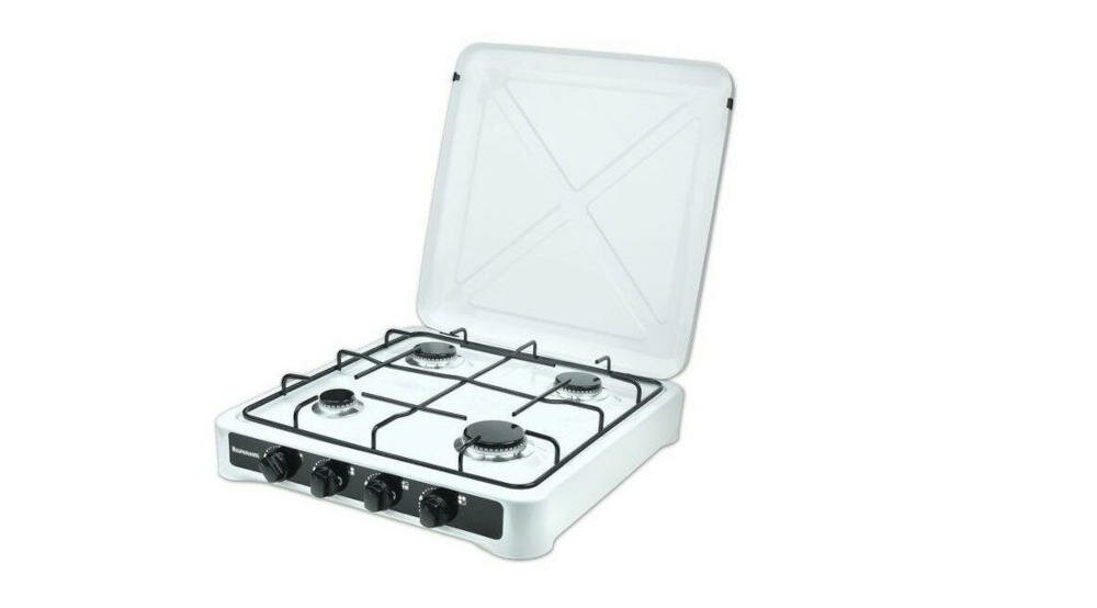 RAVANSON-K-04T kuchenka gazowa pola grzewcze metalowy ruszt obudowa stabilna podstawa emalia temperatury