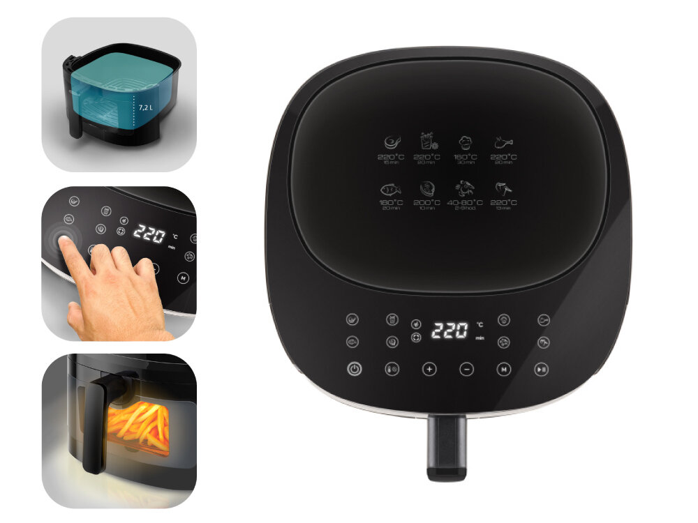 Air Fryer Frytkownica beztłuszczowa ETA Fritta Spectra 616890000 7.2 l frytkownica beztłuszczowa, chrupiące potrawy, technologia cyrkulacji powietrza, misa 7,2 l