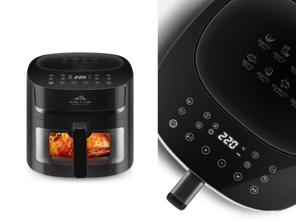 Air Fryer Frytkownica beztłuszczowa ETA Fritta Spectra 616890000 7.2 l 8 automatycznych programów, ręczne ustawienie temperatury, dopasowana do potrzeb