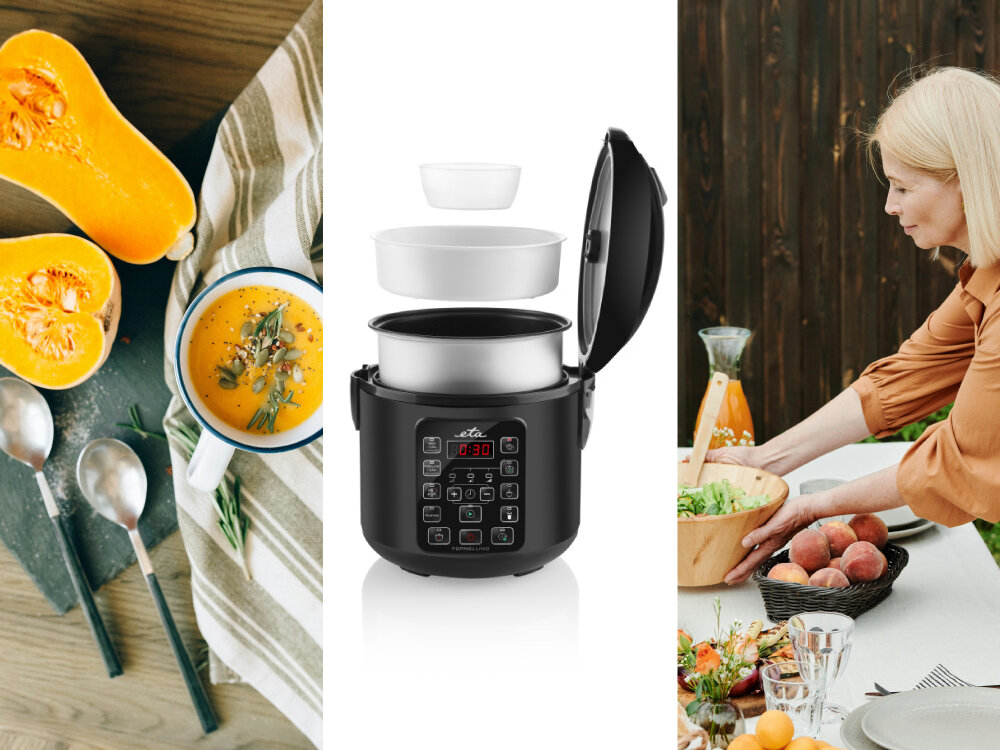 Ryżowar ETA Fornellino 813190000 funkcja podtrzymania temperatury, automatyczny, bezpieczna praca, zabezpieczenie przed brakiem wody, izolowana obudowa