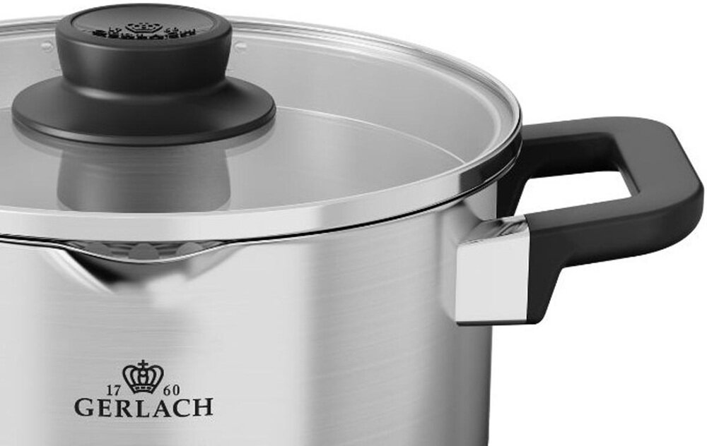 Zestaw garnków Gerlach PURE wygodne i duże uchwyty, stal nierdzewna, wygoda używania