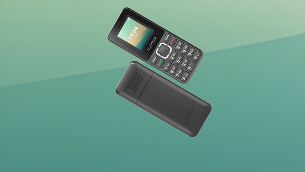 Telefon MYPHONE 2240 LTE bateria zasilanie łączność ładowanie baza wyświetlacz klawiatura czuwanie dzwonienie dzwonki przewód słuchawka numery funkcje opis cechy