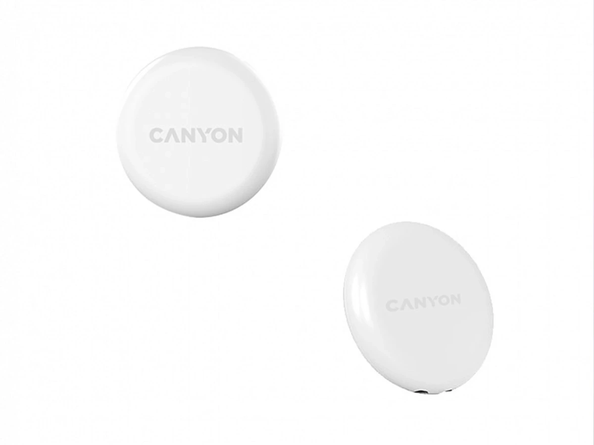 Na obrazie widoczne są dwa białe, okrągłe urządzenia z logo \'CANYON\'.