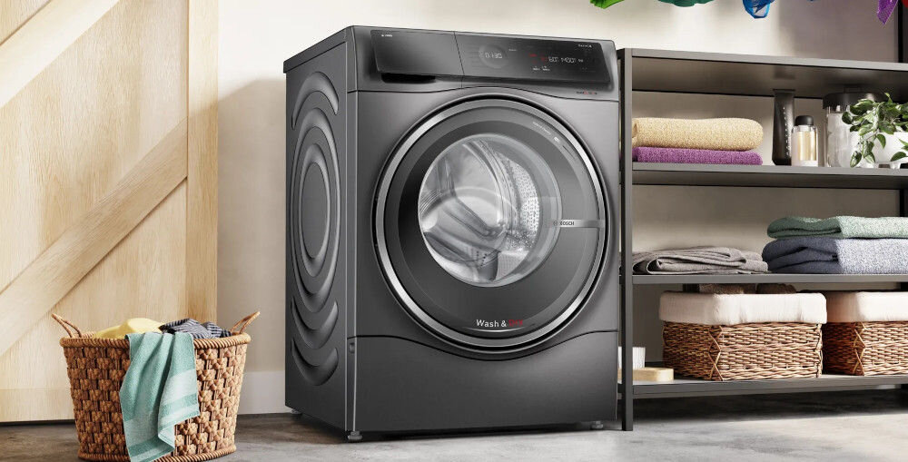 Pralko-suszarka BOSCH WNC254ARPL SpeedPerfect szybkie programy pranie suszenie AquaStop ochrona zalanie Hybrid Flex Air gorące powietrze odplamianie AutoDry silnik inwerterowy SelfCleaning condensed