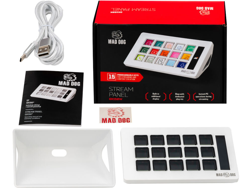 Stream Panel MAD DOG GK150K Biały zestaw