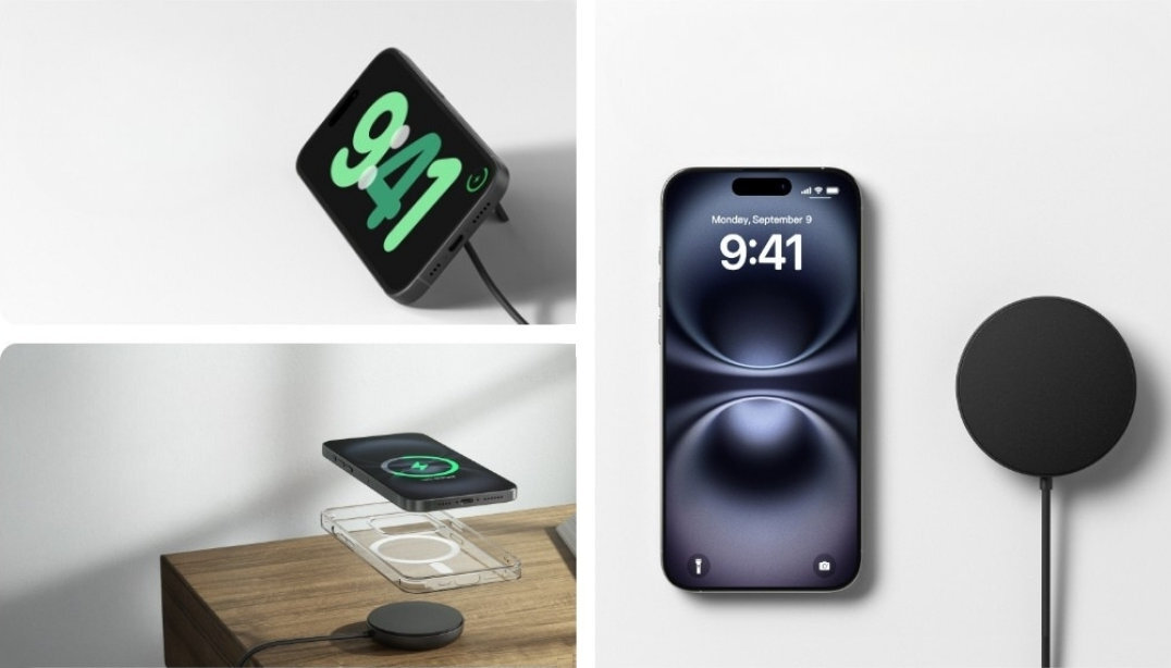 BELKIN BoostCharge Pro Zintegrowana podstawka ustawienie telefonu w pionie prowadzić rozmowy, uczestniczyć w wideokonferencjach lub oglądać filmy - zastosowanie ładowarki w różnych sytuacjach