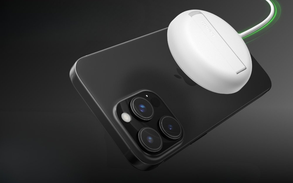 BELKIN BoostCharge Pro BoostCharge Pro 6 cm średnicy i 1,25 cm grubości torbie, plecaku czy walizce iPhone’a oraz AirPods Pro 2 słuchawki Qi - ładowarka przy tylnej obudowie smartfona