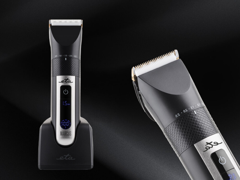 Strzyżarka ETA Marcus 934190000 bezprzewodowa 6 nakładek 0.5-30 mm precyzyjne cięcie, komfort pracy, ostrze ze stali i ceramiki