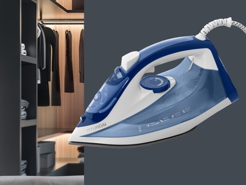 Żelazko HYUNDAI SI885 szybsze prasowaie, wygodna praca, ceramiczna stopa, wysoka odporność