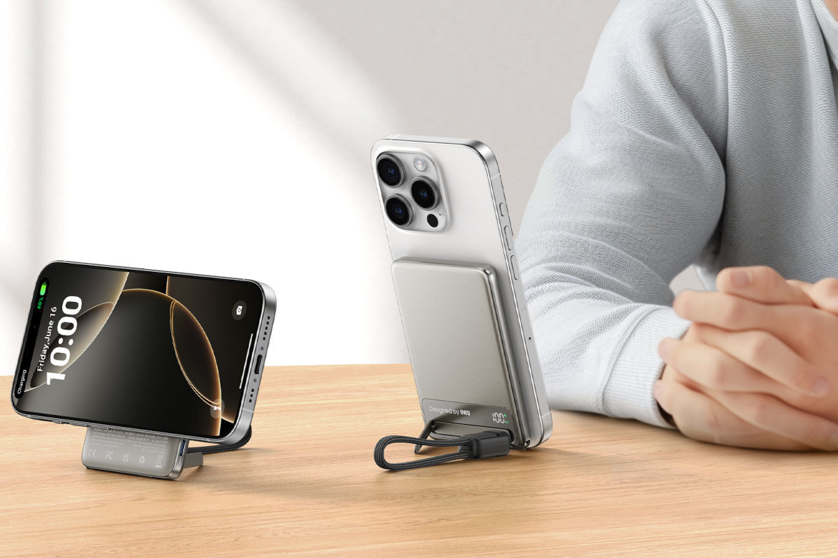 INIU MagPro Slim 5000 mAh - powerbank z telefonem na blacie