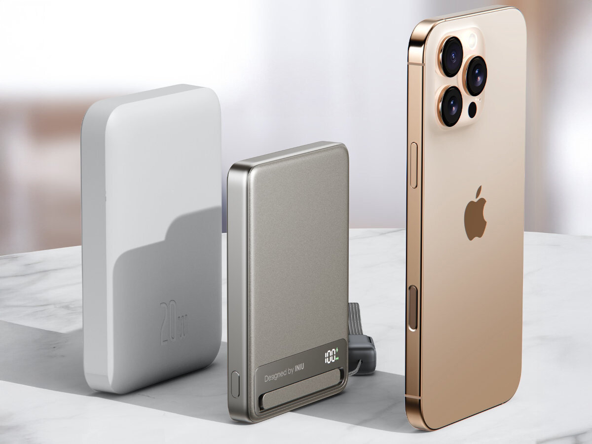 INIU MagPro Slim 10000 mAh - powerbank z telefonem na blacie