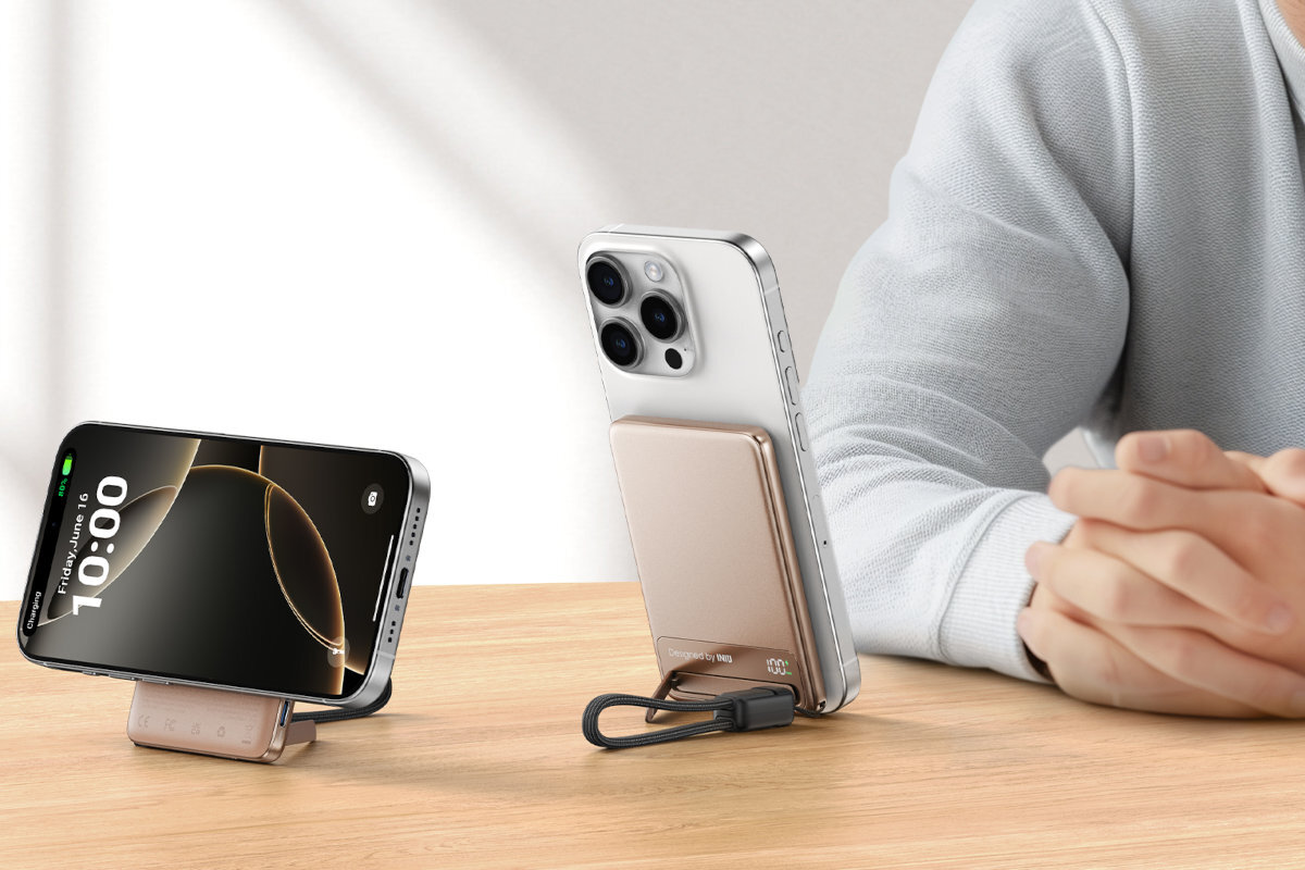 INIU MagPro Slim 5000 mAh - powerbank z telefonem na blacie