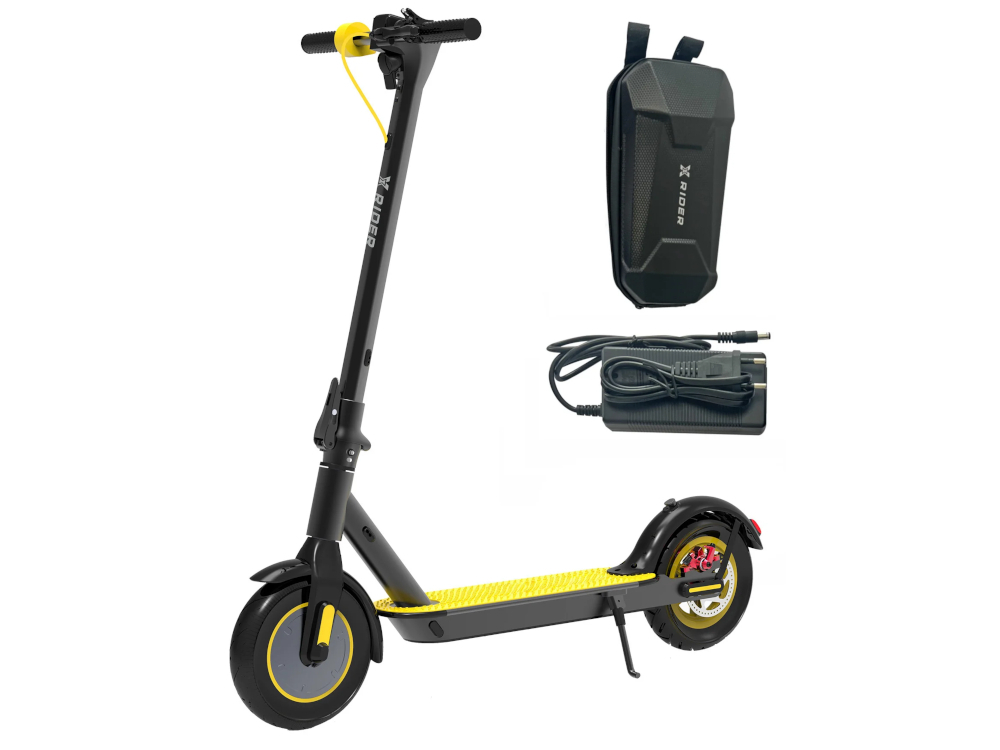 Hulajnoga elektryczna XRIDER M10 LIGHT+ Czarny zestaw ladowarka sakwa klucz do montazu sruby dokumentacja