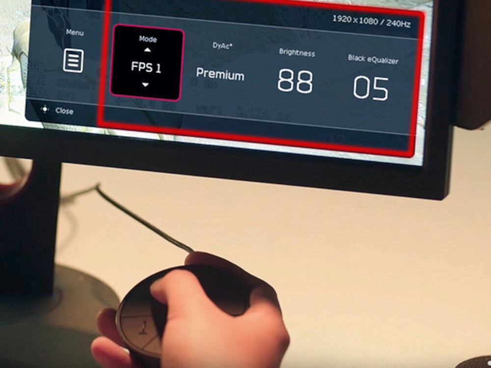 Monitor BENQ Zowie XL2566K 25 1920x1080px 360Hz intuicyjny interfejs