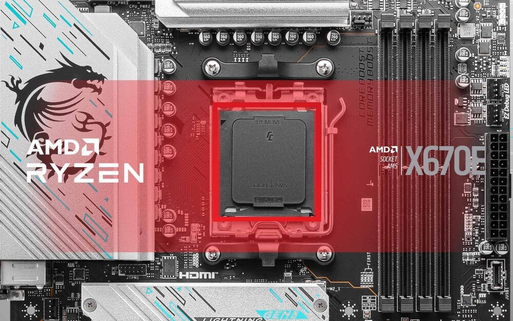 Płyta główna MSI X670E Gaming Plus WiFi gniazdo zasilanie chipset