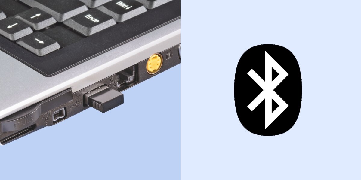 Adapter Bluetooth HAMA 53313 Prezentacja transmitera z dwóch stron: profil boczny z logo Hama oraz widok od frontu ukazujący dwa gniazda USB, przyciski sterujące i centralny przycisk wielofunkcyjny.