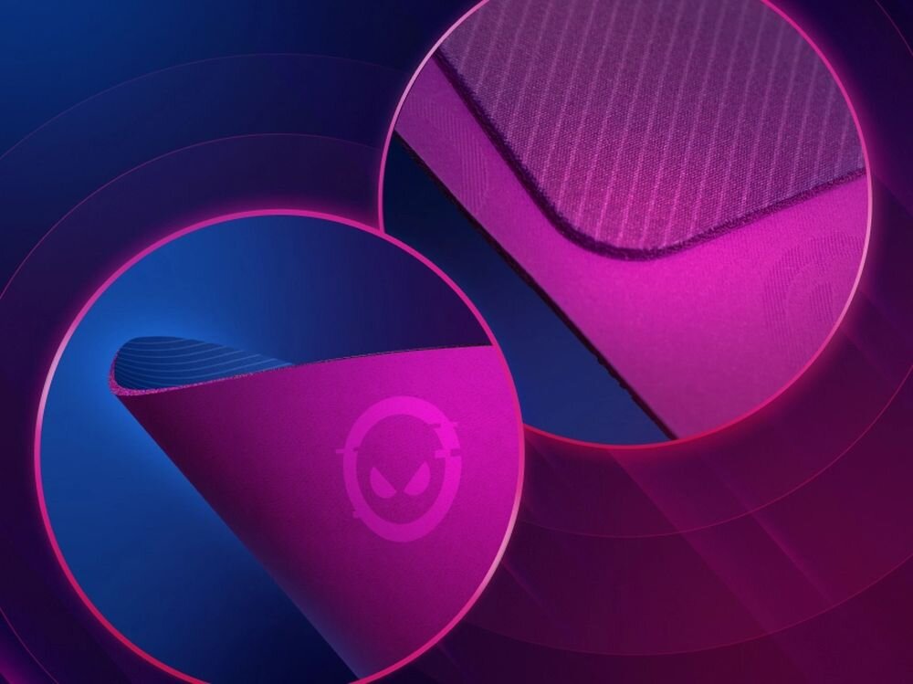 Podkładka LORGAR Main Starannie przycięte, gładkie krawędzie swobodnie przesuwa się po krawędzi - zbliżenie na krawędzie