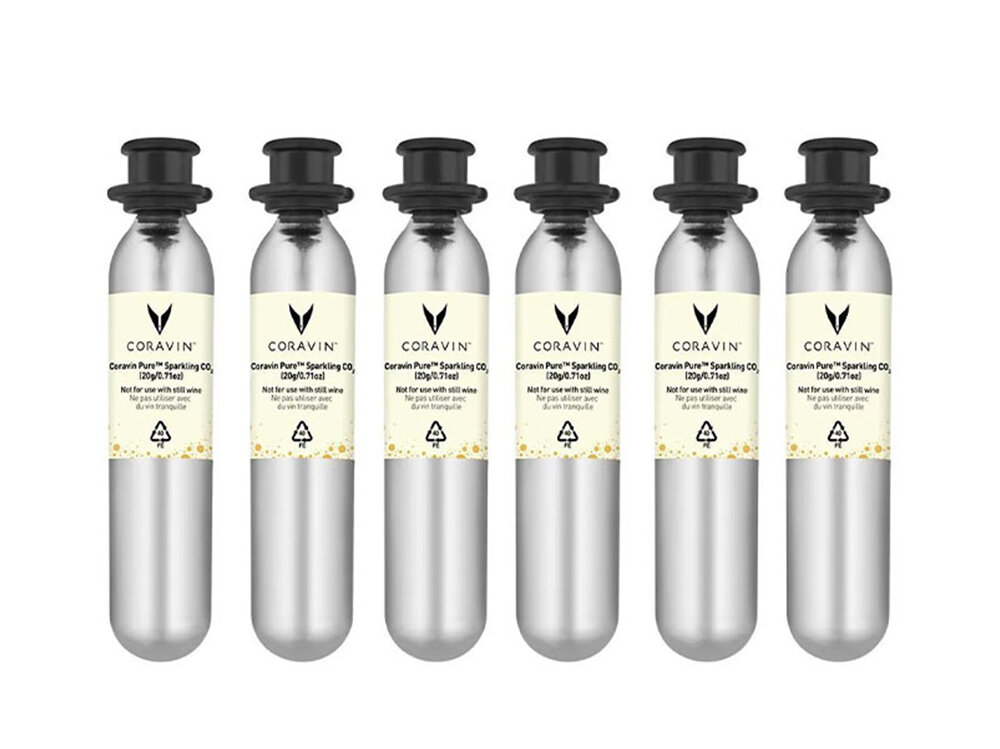 Kapsułka CORAVIN Pure Sparkling 6 szt. Zachowaj bąbelki na długo Czysty gaz CO2