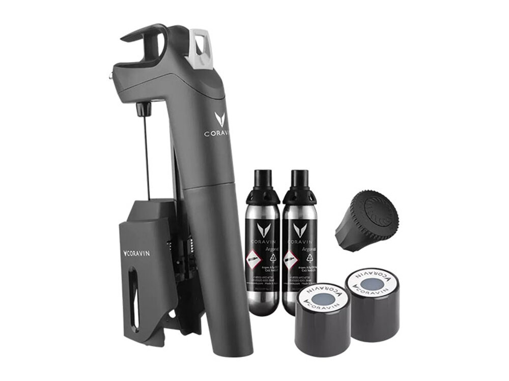 System do przechowywania wina CORAVIN Three Czarny Ergonomiczny i stylowy design Matowe, czarne wykończenie 