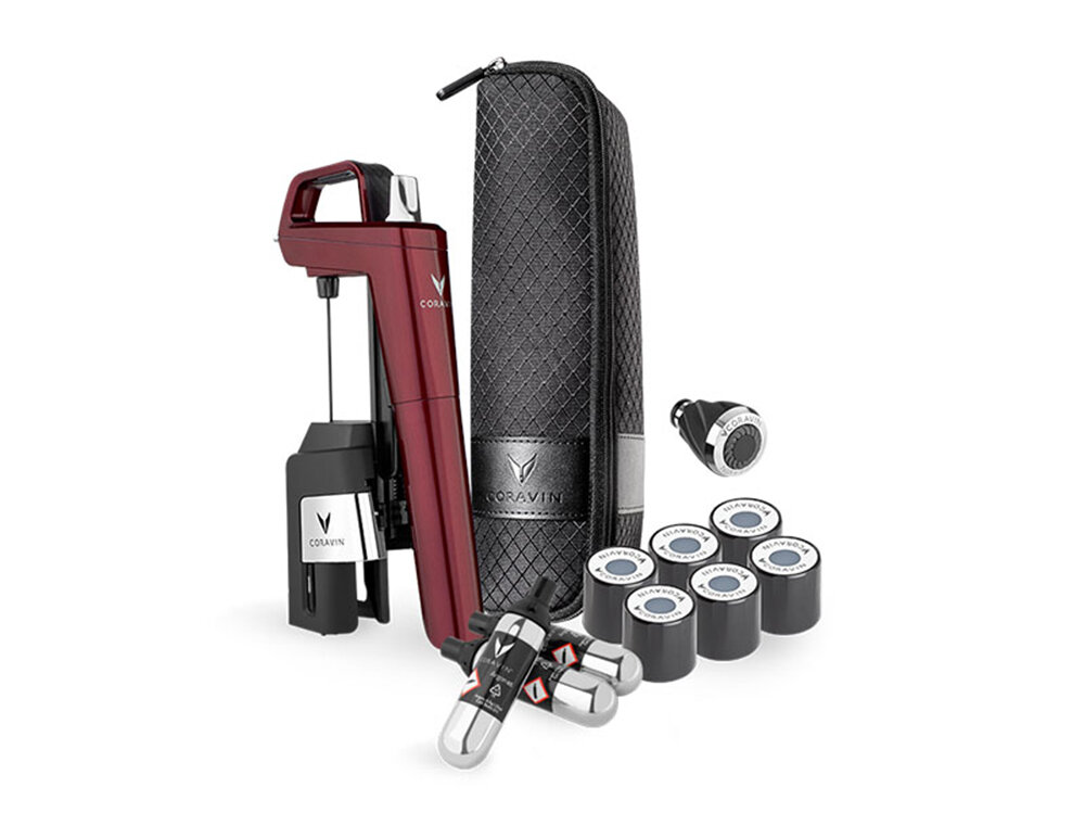 System do przechowywania wina CORAVIN Timeless Six Plus Burgundowy Zachowaj każdą kroplę wygląd design prezentacja wizualizacja