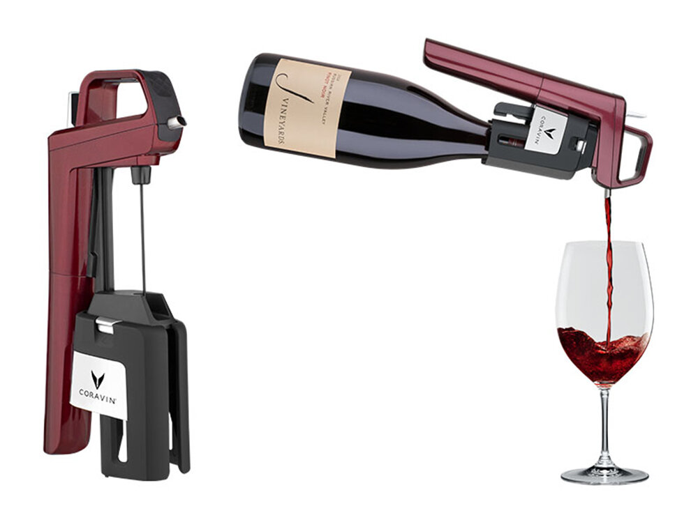 System do przechowywania wina CORAVIN Timeless Six Plus Burgundowy Wszechstronność i ochrona 6 zakrętek Coravin zakręcanym zamknięciem Samouszczelniająca się silikonowa membrana 