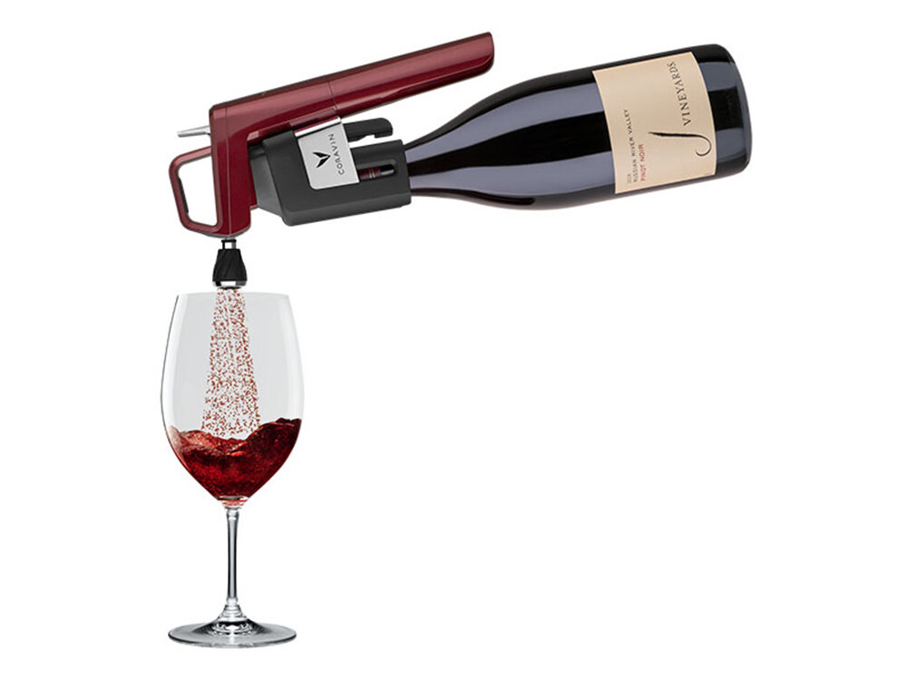 System do przechowywania wina CORAVIN Timeless Six Plus Burgundowy Minimalna inwazyjność płynne i kontrolowane nalewanie