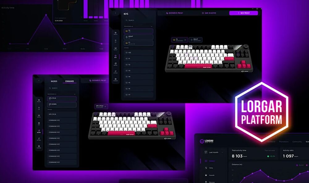 LORGAR KBP70TKLW zaawansowanej personalizacji dedykowanemu oprogramowaniu gamingowemu profile dla gier automatycznym wykrywaniem aplikacji nadawaj makra zmieniaj przypisania klawiszy usługą dystrybucji gier Dota 2 CS2 - zrzut ekranu z oprogramowania