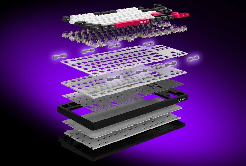 LORGAR KBP70TKLW LORGAR KBP70TKLW technologią gasket mount zaawansowany system montażu uszczelkowego miękkie, płynne i spójne - warstwy konstrukcji klawiatury