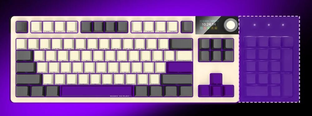 LORGAR KBP70TKLW układ 85 klawiszy 370 x 142 x 45 mm kluczowe elementy wiersz funkcyjny i klawisze strzałek - przedstawienie formatu klawiatury