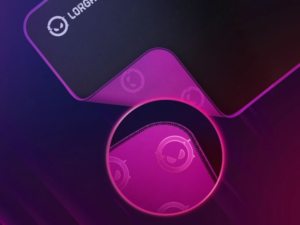 Podkładka LORGAR Main Antypoślizgowa gumowa podstawa bez potrzeby ciągłego poprawiania pozycji - zbliżenie na spód podkładki