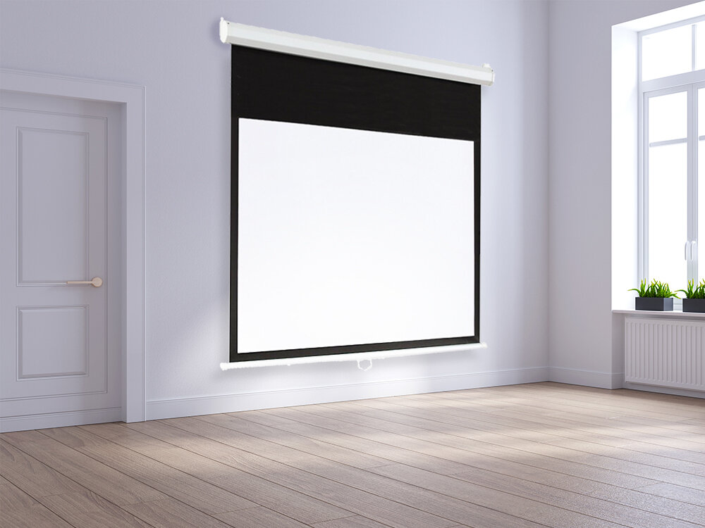 Ekran projekcyjny ART Matt White FS-100 203x152  - Wyraźny obraz w formacie 4:3, czarne obramowanie