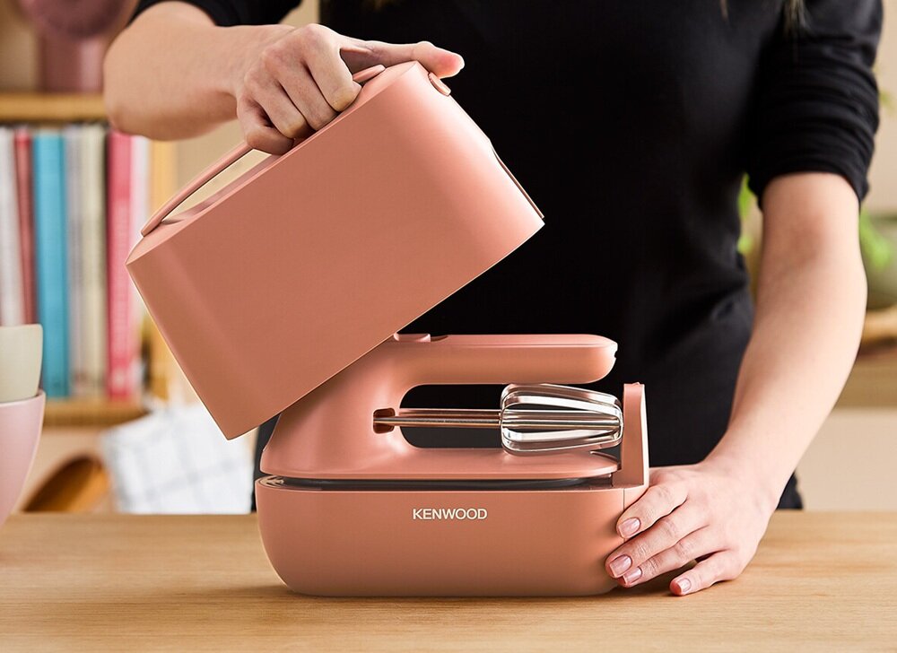 Mikser KENWOOD QuickMix Go HMP40.000RD Pomarańczowy pokrywa do przechowywania, przenośne etui, bezpieczny transport