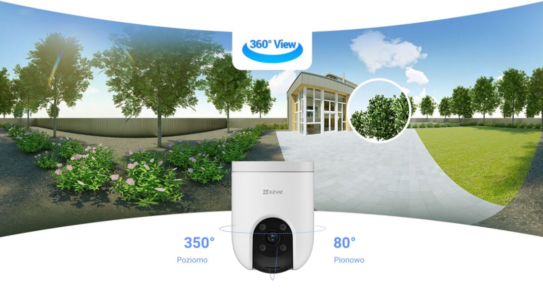 Kamera EZVIZ H8C PRO 4K Zewnętrzna, Wi-Fi / LAN Kamera obrotowa Czysty obraz 4K rozdzielczość ochrona konstrukcja 360-stopni szczegół kontrola