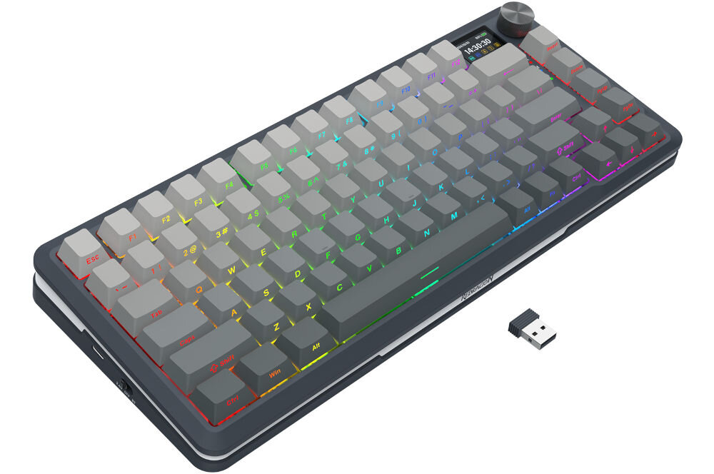 Klawiatura K708GG-RGB-PRO Flekact
efektowne podświetlenie RGB oferujące różnorodne efekty świetlne, możliwość regulacji intensywności podświetlenia, podświetlenie ułatwiające pracę w warunkach słabego podświetlenia
produkt na białym tle