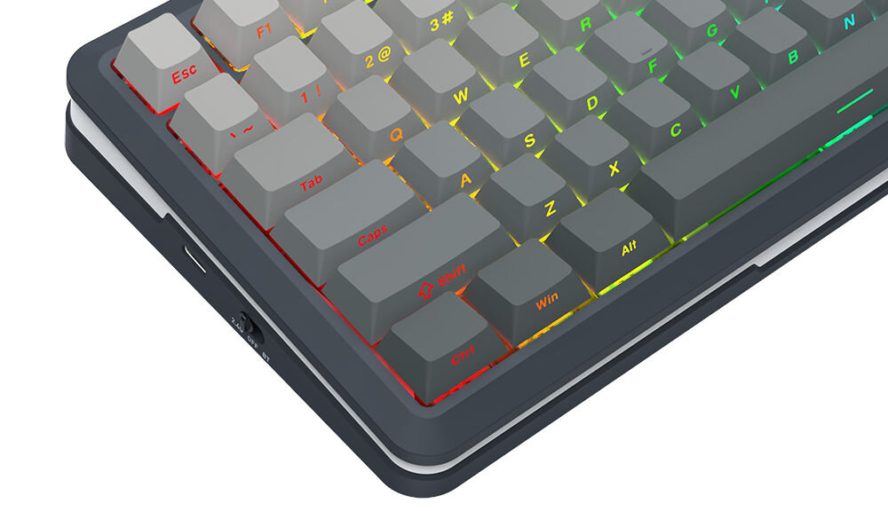 Klawiatura K708GG-RGB-PRO Flekact
wytrzymałe klawisze PBT wykonane w technologii Double Injection PBT połączenie ciemnej kolorystyki z białymi akcentami produkt na białym tle