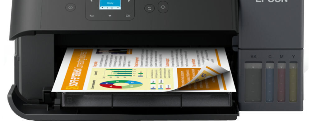 Urządzenie wielofunkcyjne EPSON EcoTank L4360 Druk w kolorze, Automatyczny druk dwustronny, Wi-Fi zbliżenie na wydruk wychodzący z urządzenia formaty BMP JPEG TIFF PDF PNG dostosowanie