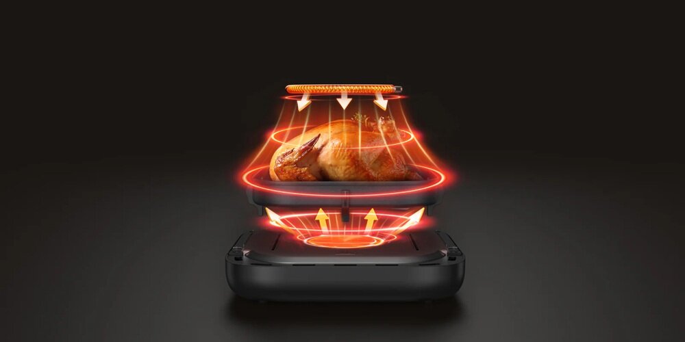 Air Fryer Frytkownica beztłuszczowa MOVA AeroChef FD10 Pro falista płyta grillowa, metalowe wnętrze, ruszt