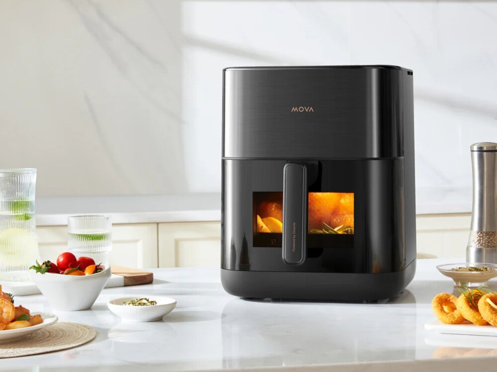 Air Fryer Frytkownica beztłuszczowa MOVA AeroChef FD10 Pro panel sterowania z ekranem LED, intuicyjne sterowanie, funckja Smart Pause, okienko do podglądu